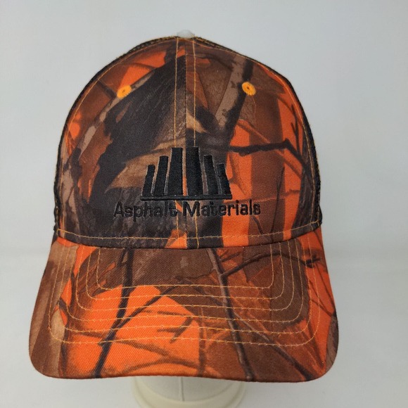 Cap America Men's Snapback Mesh Back Hat Orange Camouflage Embroidered Logo - Picture 2 of 7